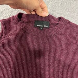 Cold Shoulder Long Sleeve Super Stretchy Ribbed Heathered Purple Shirt